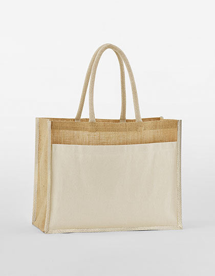 Cotton Pocket Natural Starched Jute Shopper (WM480)