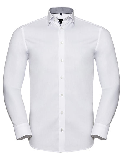 Men´s L/S Tailored Contrast Herringbone Shirt (Z964)