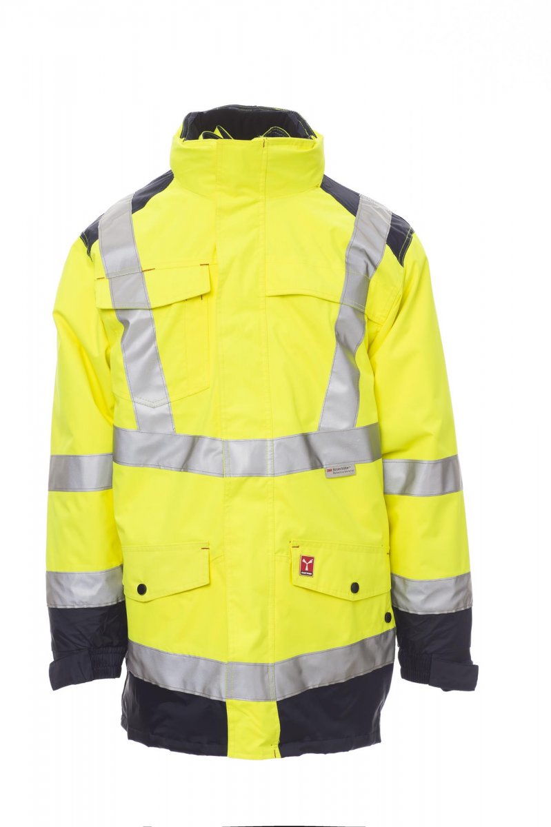 Payper HISAFE Imbottito Triplo Uso Con Cappuccio – Fluogelb/Marineblau