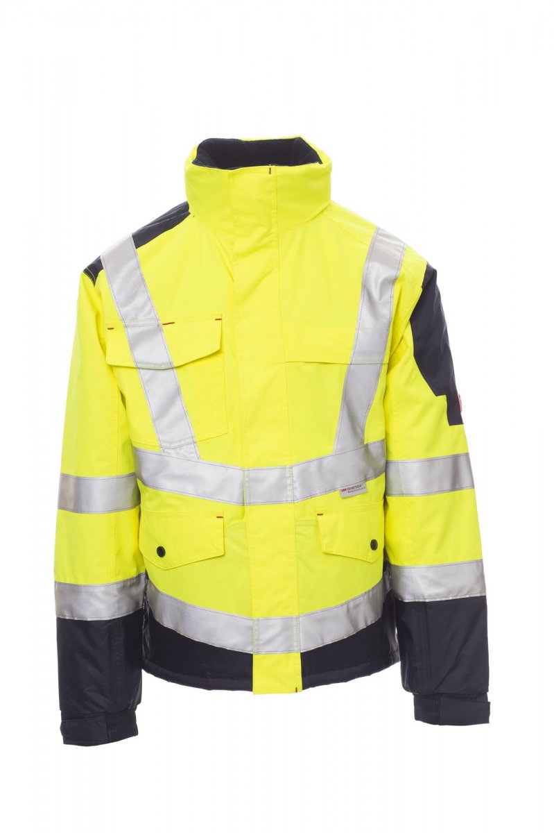 Payper FREEWAY Imbottito Con Cappuccio – Fluogelb/Marineblau