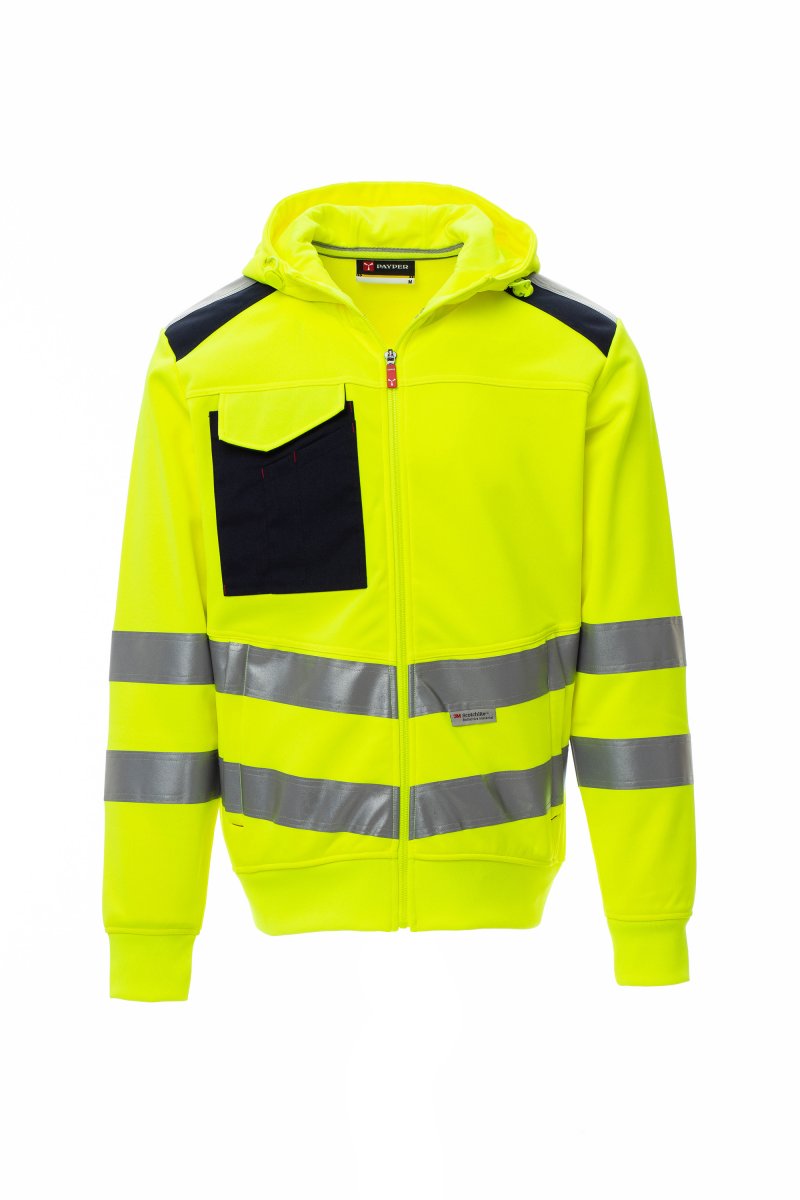 Payper LEADER Full Zip Con Cappuccio – Fluogelb/Marineblau