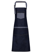 Domain Contrast Denim Bib Apron (PW127)