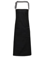 District Waxed Look Denim Bib Apron (PW134)