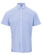 Men´s Microcheck (Gingham) Short Sleeve Cotton Shirt (PW221)