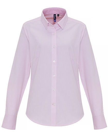 Women´s Cotton Rich Oxford Stripes Shirt (PW338)