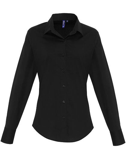 Women´s Stretch Fit Poplin Long Sleeve Cotton Shirt (PW344)