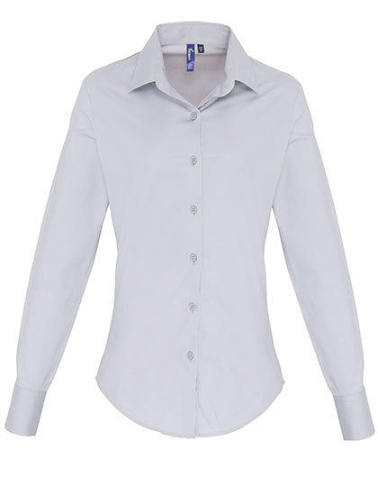 Women´s Stretch Fit Poplin Long Sleeve Cotton Shirt (PW344)