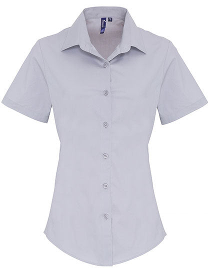 Women´s Stretch Fit Poplin Short Sleeve Cotton Shirt (PW346)