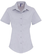 Women´s Stretch Fit Poplin Short Sleeve Cotton Shirt (PW346)