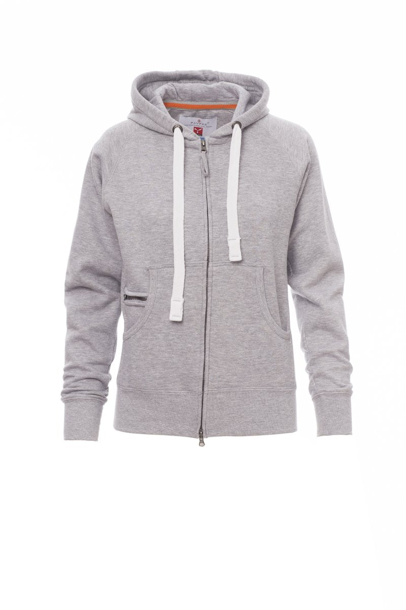 Payper DALLAS+LADY Full Zip Con Cappuccio – Grau Meliert