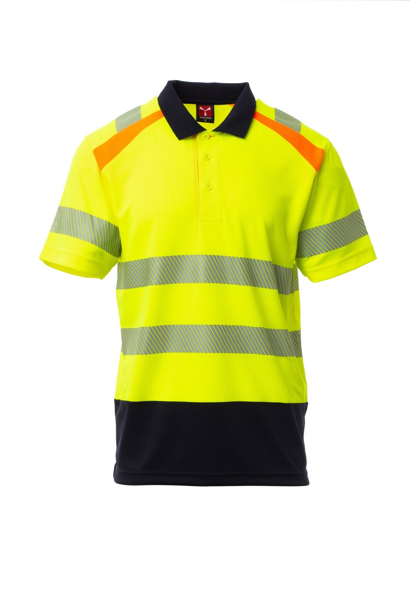 Payper LANE Kurzärmelig – Fluogelb/Marineblau