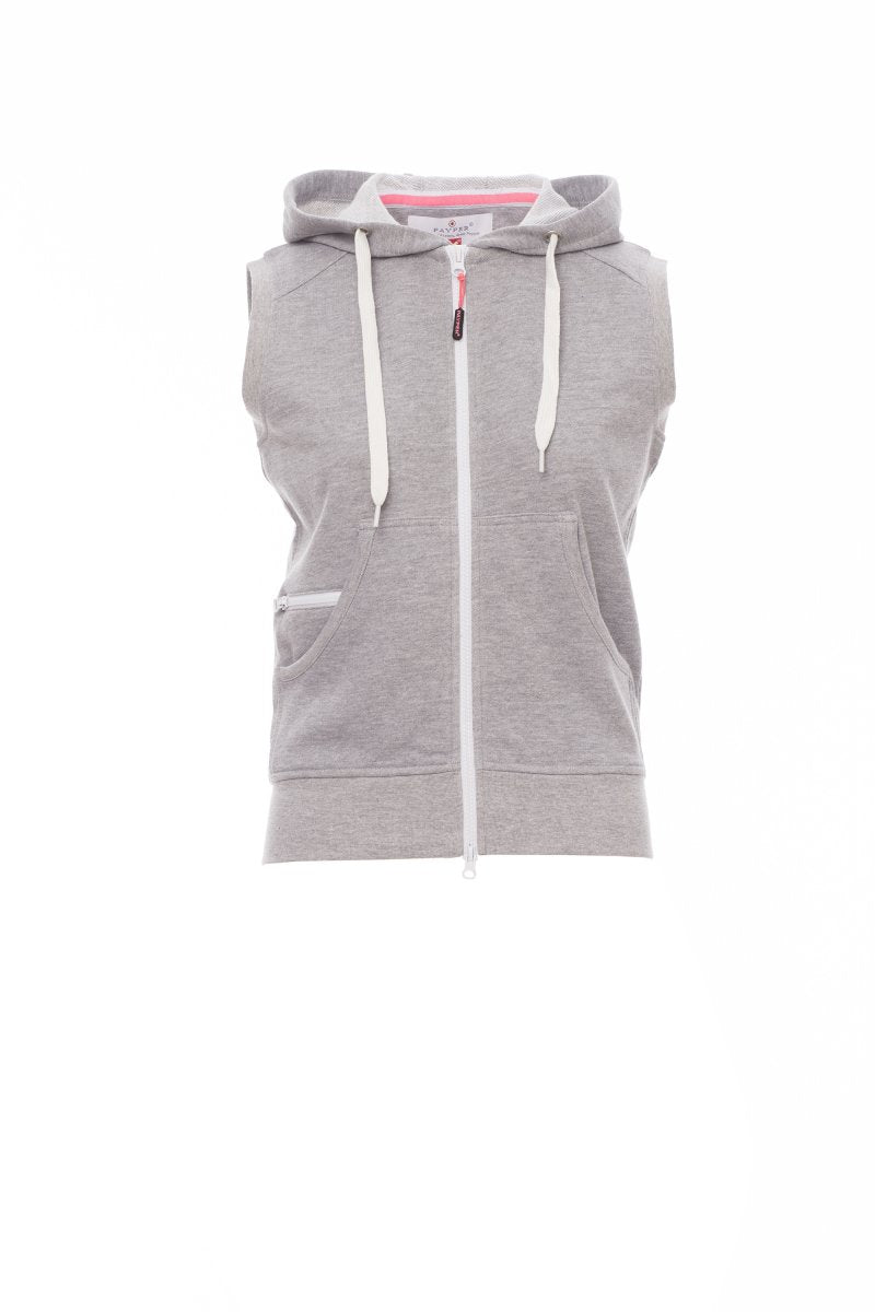 Payper BOXER+LADY Full Zip Con Cappuccio Senza Maniche – Grau Meliert