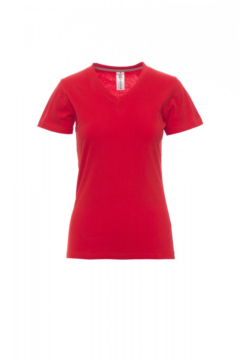 Payper V-NECK LADY Kurzärmelig – Rot