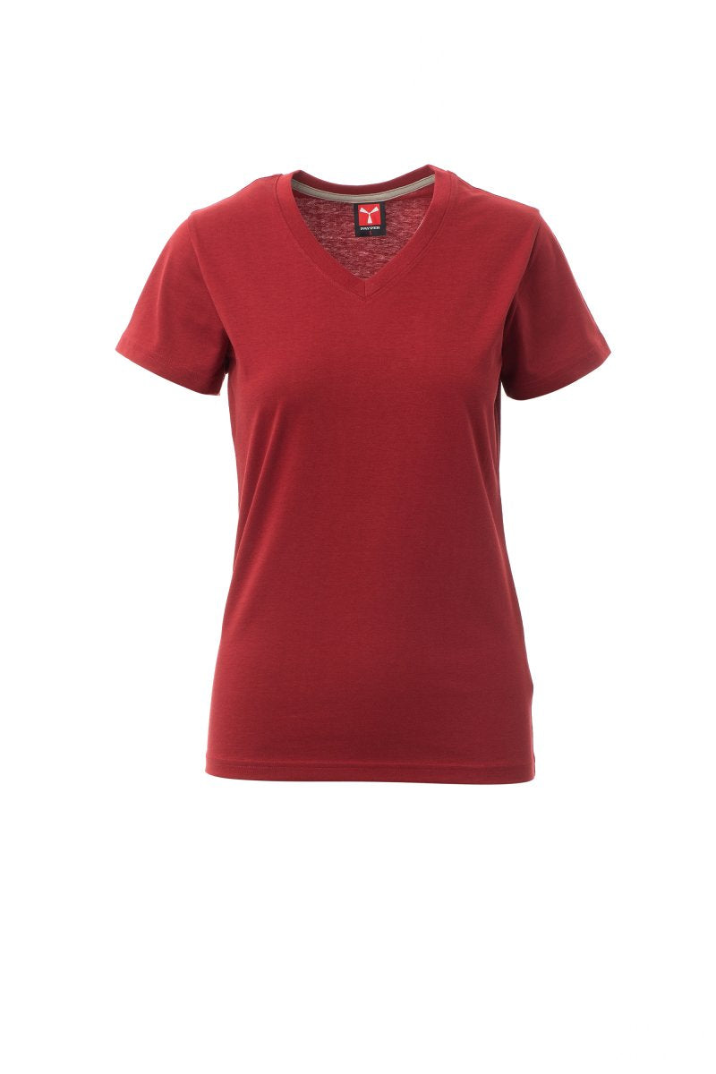 Payper V-NECK LADY Kurzärmelig – Bordeaux