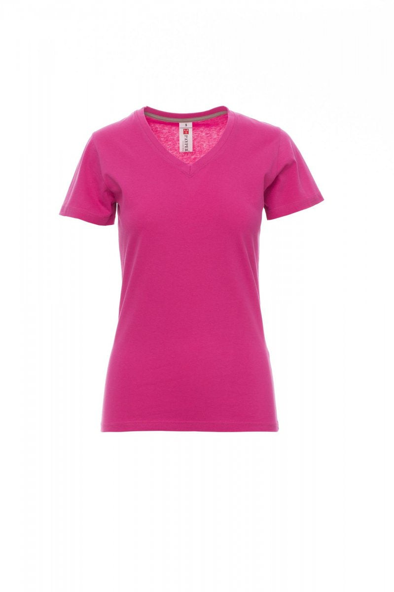 Payper V-NECK LADY Kurzärmelig – Fuchsienrot