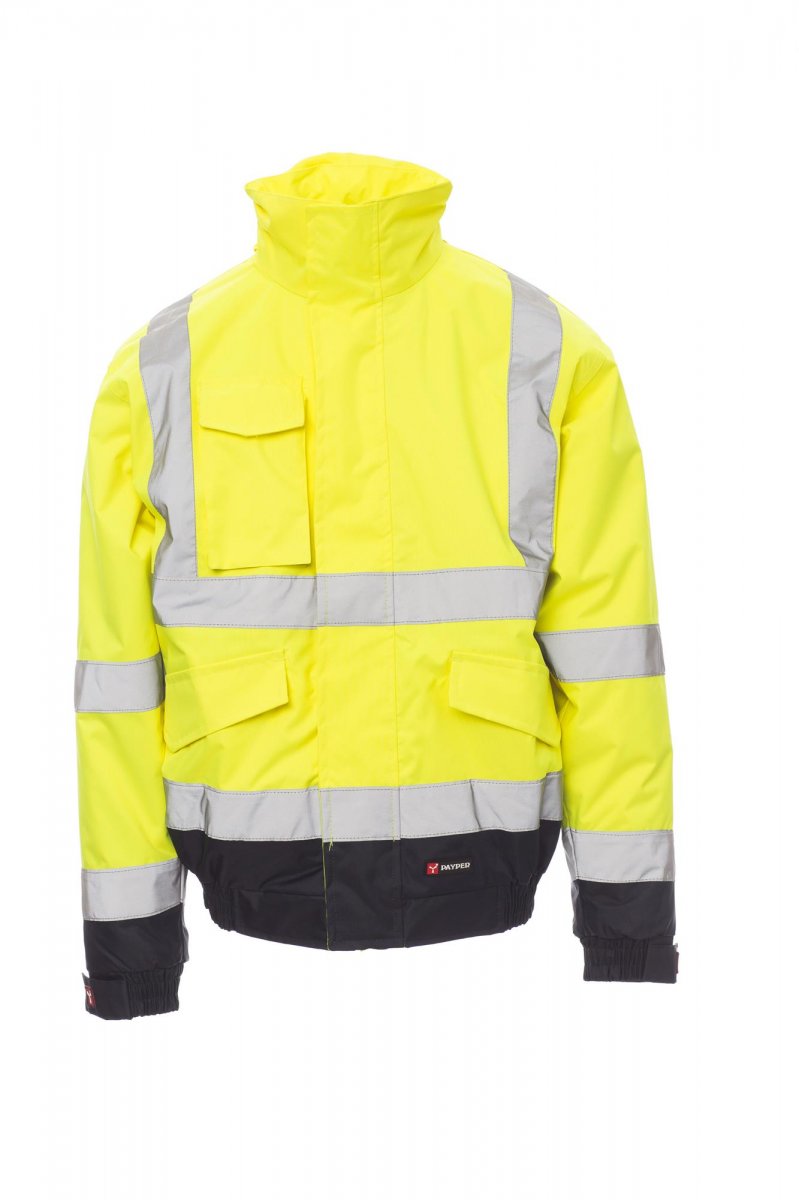 Payper PADDOCK Imbottito Con Cappuccio – Fluogelb/Marineblau