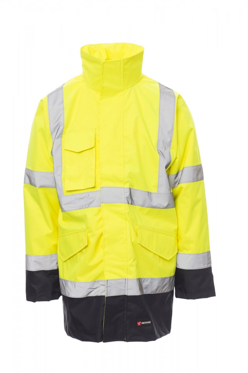 Payper DOCKYARD Imbottito Triplo Uso Con Cappuccio – Fluogelb/Marineblau
