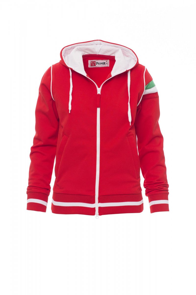 Payper KANSAS Full Zip Con Cappuccio – Rot/Weiss