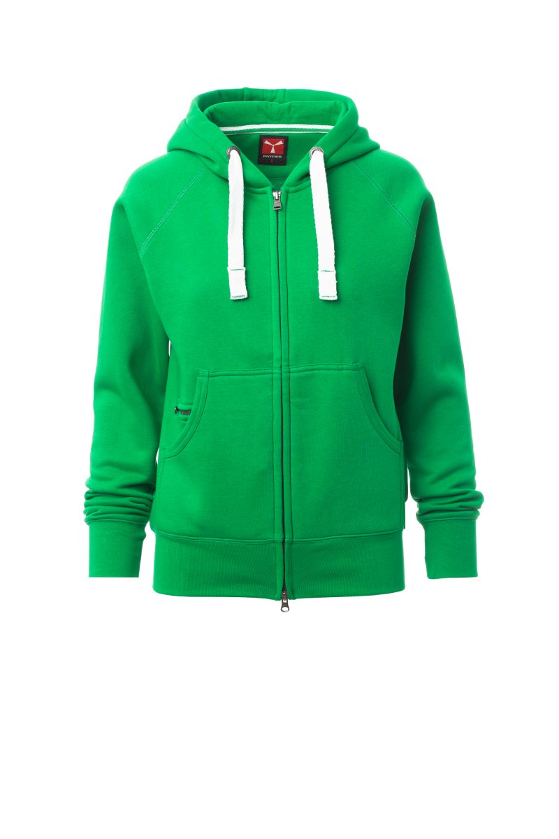 Payper DALLAS+LADY Full Zip Con Cappuccio – Geleegrün