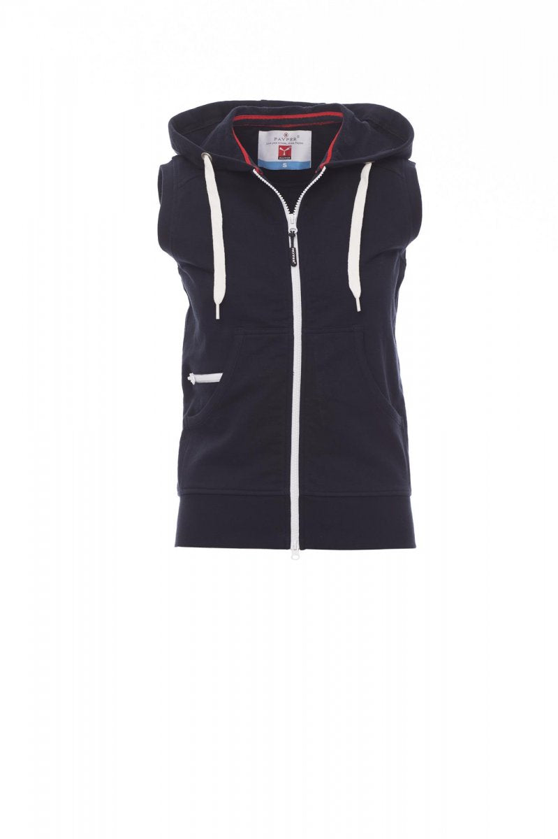 Payper BOXER+LADY Full Zip Con Cappuccio Senza Maniche – Marineblau
