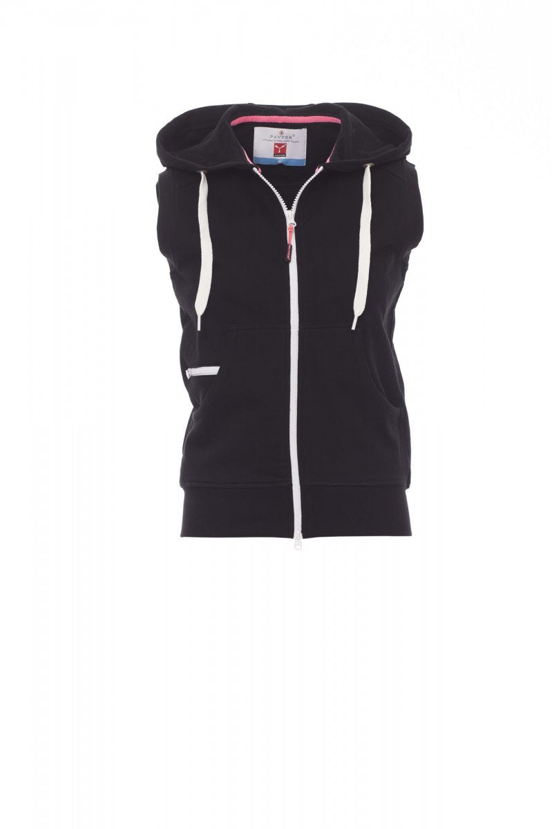 Payper BOXER+LADY Full Zip Con Cappuccio Senza Maniche – Schwarz