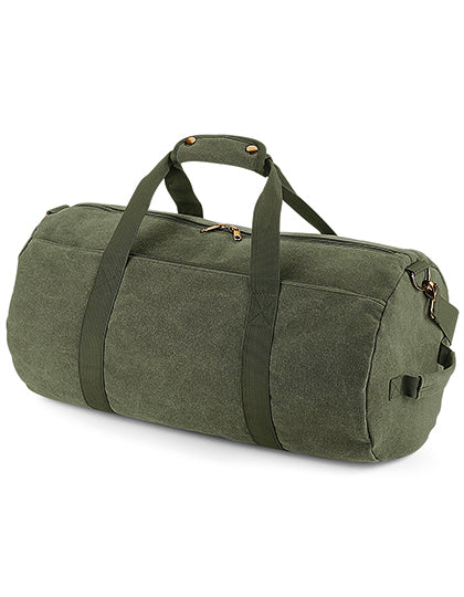 Vintage Canvas Barrel Bag (BG655)