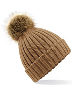 Faux Fur Pop Pom Chunky Beanie (CB412)