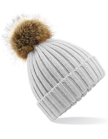 Faux Fur Pop Pom Chunky Beanie (CB412)