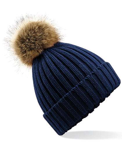 Faux Fur Pop Pom Chunky Beanie (CB412)