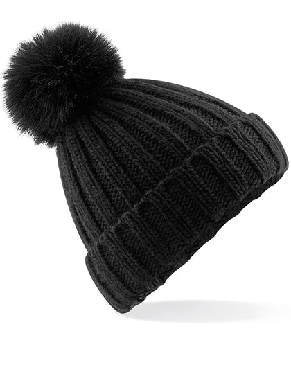 Verbier Faux Fur Pop Pom Chunky Beanie (CB413)