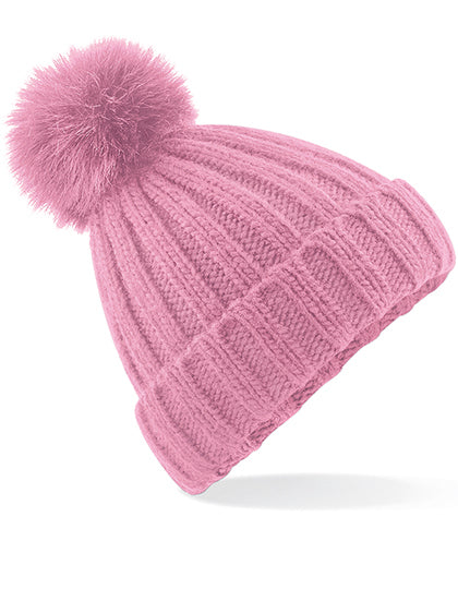 Verbier Faux Fur Pop Pom Chunky Beanie (CB413)