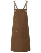 Latzschürze Urban-Nature mit Kreuzbändern und großer Tasche (KY120)