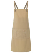 Latzschürze Urban-Nature mit Kreuzbändern und großer Tasche (KY120)
