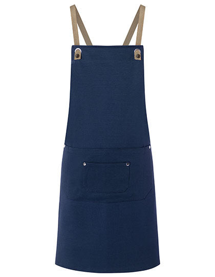 Latzschürze Urban-Nature mit Kreuzbändern und großer Tasche (KY120)