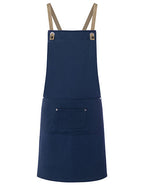 Latzschürze Urban-Nature mit Kreuzbändern und großer Tasche (KY120)