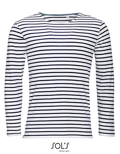 Men´s Long Sleeve Striped T-Shirt Marine (L01402)