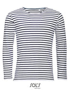 Men´s Long Sleeve Striped T-Shirt Marine (L01402)