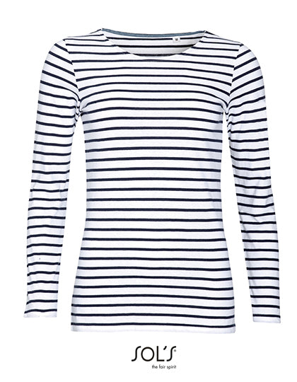 Women´s Long Sleeve Striped T-Shirt Marine (L01403)