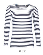 Women´s Long Sleeve Striped T-Shirt Marine (L01403)