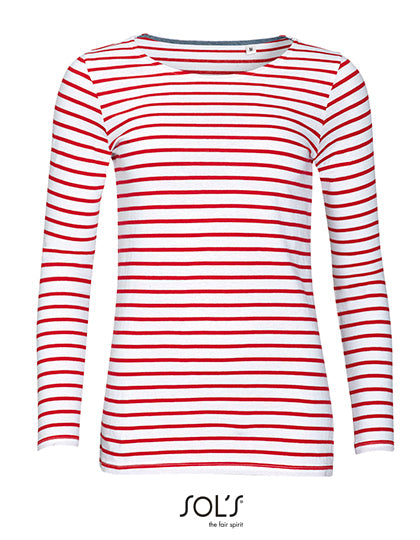 Women´s Long Sleeve Striped T-Shirt Marine (L01403)