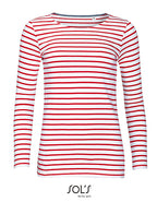 Women´s Long Sleeve Striped T-Shirt Marine (L01403)