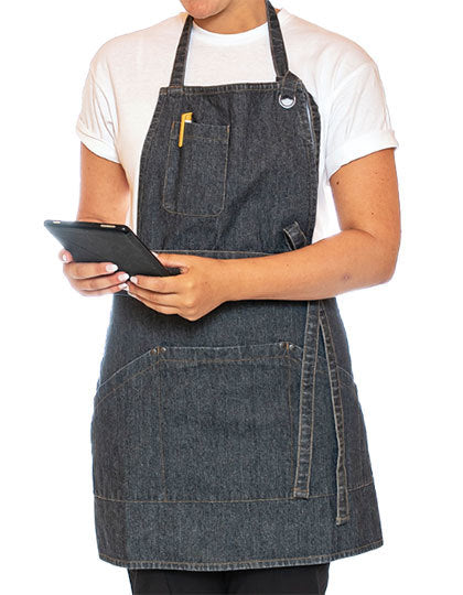 Utility Apron Bib Washed Denim (LF116)