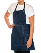 Utility Apron Bib Washed Denim (LF116)