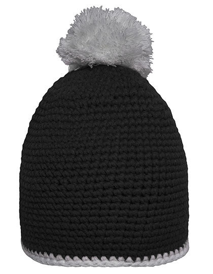 Pompon Hat With Contrast Stripe (MB7964)