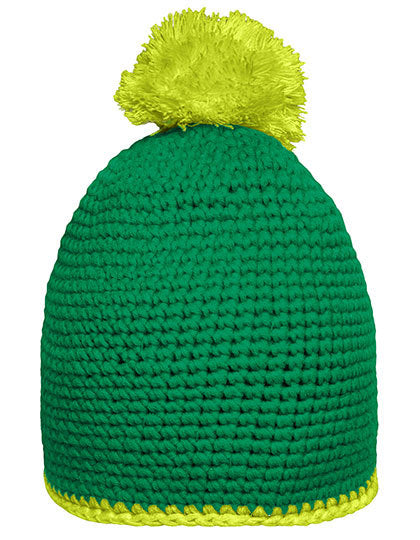 Pompon Hat With Contrast Stripe (MB7964)