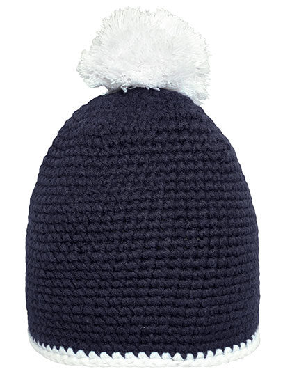 Pompon Hat With Contrast Stripe (MB7964)
