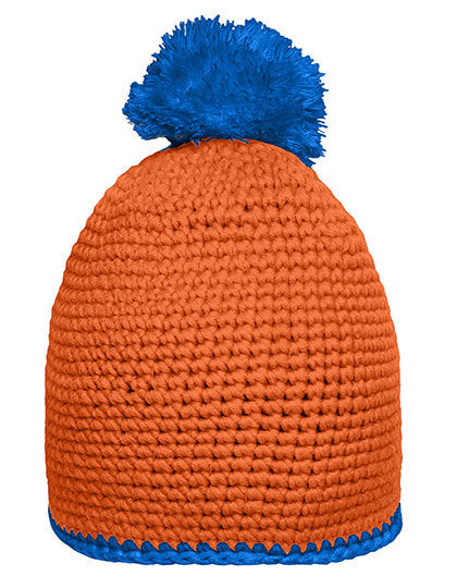 Pompon Hat With Contrast Stripe (MB7964)