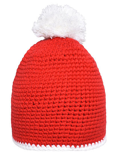 Pompon Hat With Contrast Stripe (MB7964)