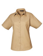 Women´s Poplin Short Sleeve Blouse (PW302)
