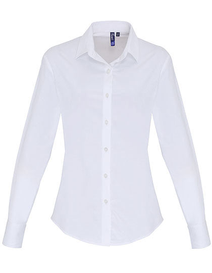 Women´s Stretch Fit Poplin Long Sleeve Cotton Shirt (PW344)